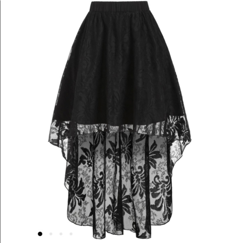 🖤GOTHIC LACE HIGH LOW SKIRT🖤
